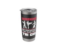 Warning May Spontaneously Start Talking Martial Arts Tai Chi Stainless Steel Insulated Tumbler