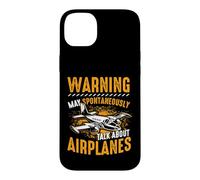 Warning May Spontaneously Talk About Airplanes Pilot Case for iPhone 14 Plus