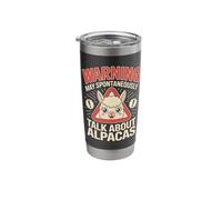Warning May Spontaneously Talk About Alpacas Farm Stainless Steel Insulated Tumbler