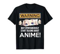Warning May Spontaneously Talk About Anime Funny Manga Girl T-Shirt