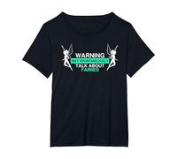 Warning May Spontaneously Talk About Fairies Fairy Love T-Shirt, Women's Plus, Black, 2X