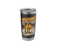 Warning May Spontaneously Talk About King Cobras Stainless Steel Insulated Tumbler