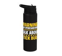 Warning May Spontaneously Talk About Stick Bugs Stainless Steel Insulated Water Bottle