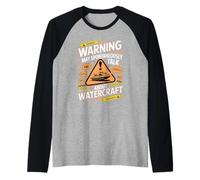 Warning May Spontaneously Talk About Watercraft Raglan Baseball Tee