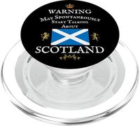 WARNING MAY SPONTANEOUSLY TALK SCOTTISH, SCOTLAND FLAG CROWN PopSockets PopGrip for MagSafe