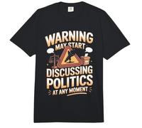 Warning May Start Discussing Politics at Any Moment Science Comfort Colors Adult Heavyweight T-Shirt