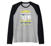 Warning May Start Talking About 3D Printing Funny Raglan Baseball Tee