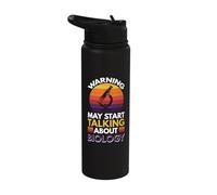 Warning May Start Talking About Biology Stainless Steel Insulated Water Bottle