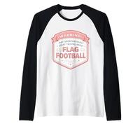 Warning May Start Talking About Flag Football Girl Player Raglan Baseball Tee