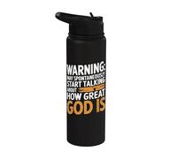 Warning May Start Talking About How Great God is Stainless Steel Insulated Water Bottle