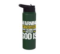 Warning May Start Talking About How Great God is Stainless Steel Insulated Water Bottle