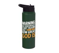 Warning May Start Talking About How Great God is Stainless Steel Insulated Water Bottle