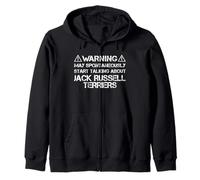Warning May Start Talking About Jack Russell Terriers Zip Hoodie