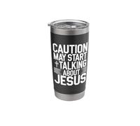 Warning May Start Talking About Jesus Stainless Steel Insulated Tumbler