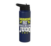 Warning May Start Talking About Judo Stainless Steel Insulated Water Bottle