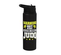 Warning May Start Talking About Judo Stainless Steel Insulated Water Bottle
