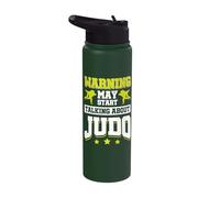 Warning May Start Talking About Judo Stainless Steel Insulated Water Bottle