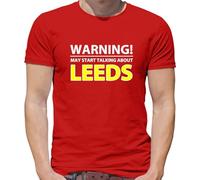 Warning May Start Talking About Leeds - Mens T-Shirt - Red - XL