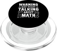 Warning May Start Talking About Math - Mathematics Math PopSockets PopGrip for MagSafe
