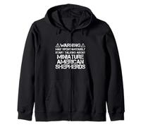 Warning May Start Talking About Miniature American Shepherds Zip Hoodie