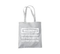 Warning May Start Talking About My Allotment - Tote Shopping Bag - Funny Allotment Gardening One size grey