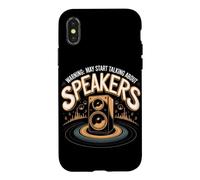 Warning May Start Talking About Speakers Vinyl Records Music Case for iPhone X/XS