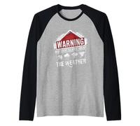 Warning May Start Talking About The Weather Raining Storms Raglan Baseball Tee