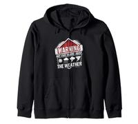 Warning May Start Talking About The Weather Raining Storms Zip Hoodie