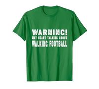 Warning! May Start Talking About Walking Football Official T-Shirt, Men, Kelly Green, Medium