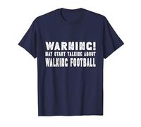 Warning! May Start Talking About Walking Football Official T-Shirt, Men, Navy Blue, Large