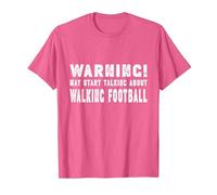Warning! May Start Talking About Walking Football Official T-Shirt, Men, Pink Heather, X-Large