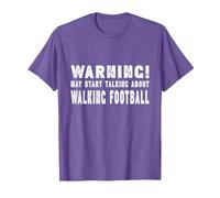Warning! May Start Talking About Walking Football Official T-Shirt, Men, Purple Heather, XX-Large