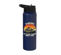 Warning May Start Talking About WWII - History Historian Stainless Steel Insulated Water Bottle
