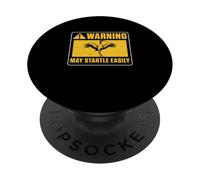 Warning May Startle Easily Funny Sandhill Crane Bird Watcher PopSockets Adhesive PopGrip