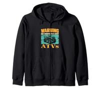 Warning May Suddenly Talk About ATVs All Terrain Quad Bikers Zip Hoodie