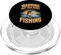 Warning May Talk About Fishing Funny Fishing PopSockets PopGrip for MagSafe