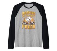 Warning May Talk About Poker Raglan Baseball Tee