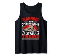 Warning May Talk About Trains Tee Train Lover Train Watcher Tank Top