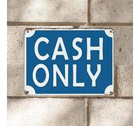 Warning Metal Tin Signs Cash Only Road Tin Metal Sign 12x16in UV Protected Fade Resistance Wall Art Plaque Signs for Patio Porch Pool Garden Coffee Shop