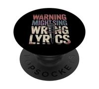 Warning Might Sing Wrong Lyrics Music Singer |- PopSockets Adhesive PopGrip
