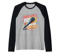 Warning Might Sing Wrong Lyrics Music Singer |- Raglan Baseball Tee