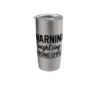 Warning Might Sing Wrong Lyrics Videoke Singer Singing Stainless Steel Insulated Tumbler