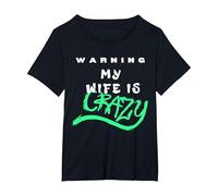 Warning My Wife is Crazy T-Shirt, Women's Plus, Black, 5X
