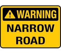 Warning Narrow Road Warning Metal Sign Tin Signs Aluminum Sign for Outdoors Use Yard Farm Fence Home Wall Decor 12x16 inch