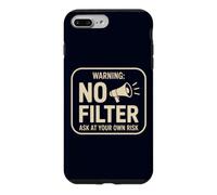 Warning No Filter Ask At Your Own Risk Funny Sarcastic Case for iPhone 7 Plus/8 Plus