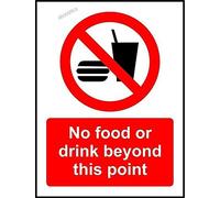 Warning No Food or Drink Beyond This Point Metal Park Safety Sign 8"x12"