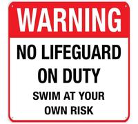 Warning No Life Guard On Duty Metal Tin Sign Aluminum Warning Signs For Indoor & Outdoor Yard Lawn Sign Home Decor 8x12 inch