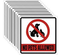 Warning No Pets Allowed Sign Decal Vinyl Sticker, 6 Inch No Pets Allowed Business Sign for Indoor Outdoor Window Door Business Retail Store (12 Pack)