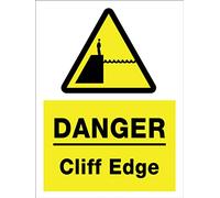 Warning Notice Signs Danger Caution Cliff Edge Tough Signs Metal Plaque Decorative Room Decor For Man Cave Bar Pub Shop 20X30Cm