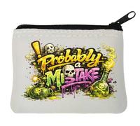 Warning of Possible Danger Mistake Neoprene Coin Purse Pouch 10x11cm White